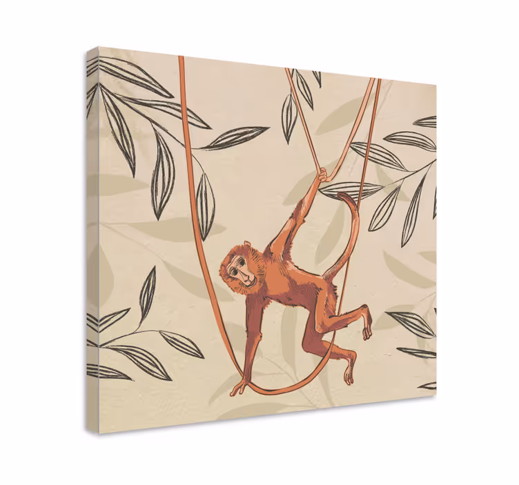 Wandbild tier schwingender affe - TenStickers