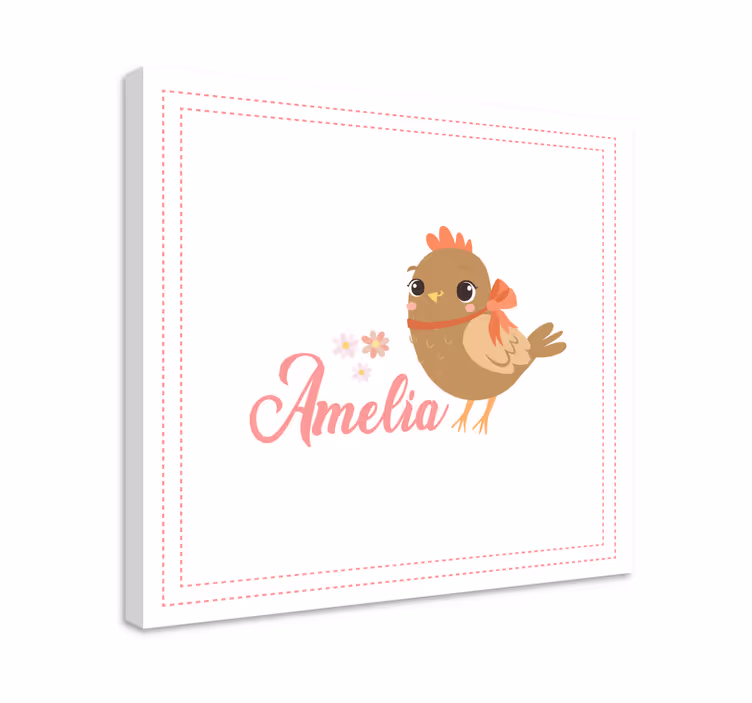 Wandbild tier mit niedlichem vogelcharakter - TenStickers