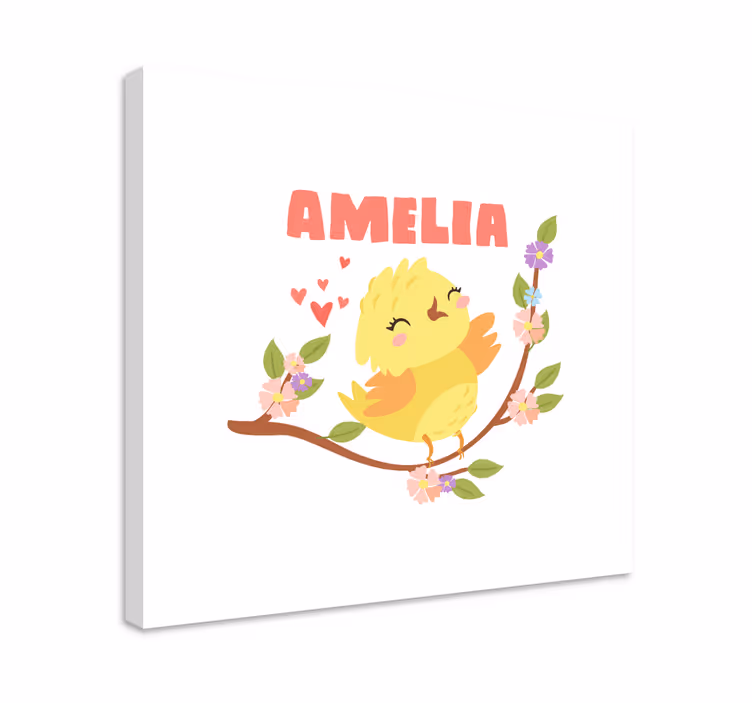 3d leinwandbild fröhlicher gelber vogel - TenStickers