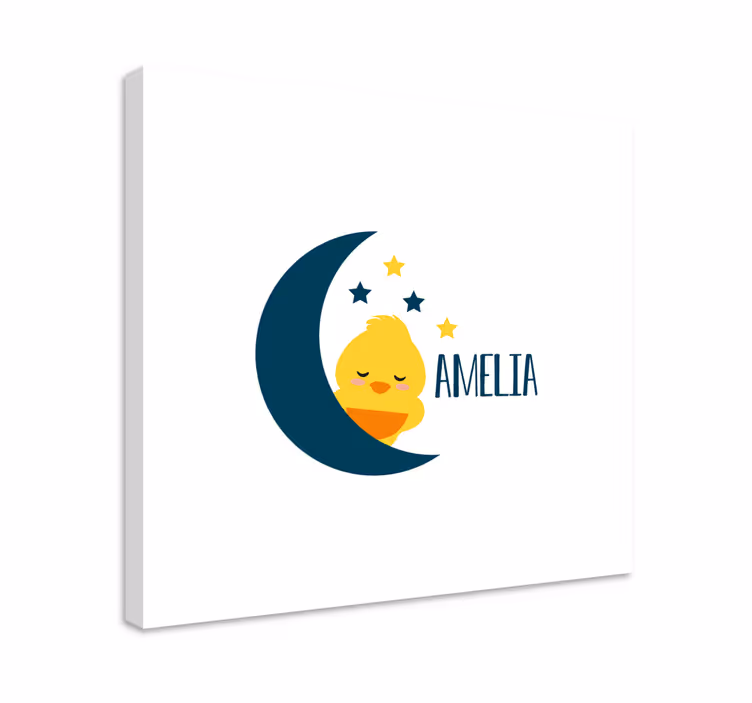 Leinwandbild babys schlafendes küken mond - TenStickers