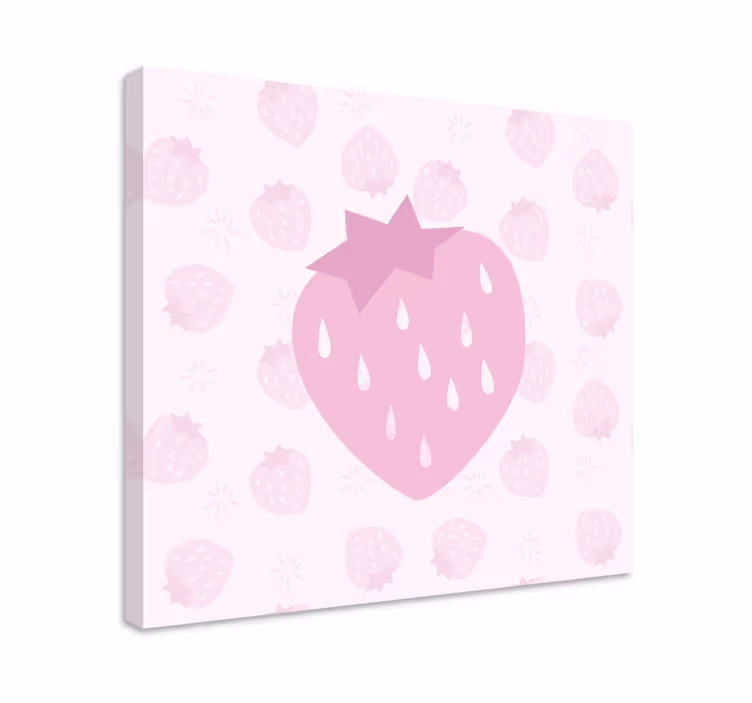 Leinwandbild obst pink herz erdbeere - TenStickers