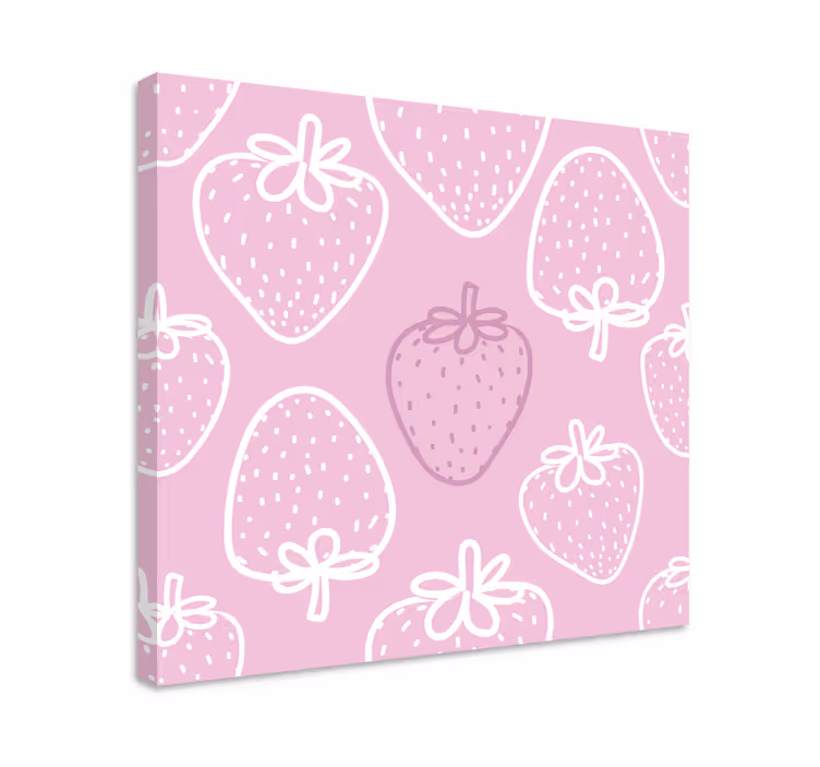 Leinwandbild Obst verspieltes erdbeermuster - TenStickers