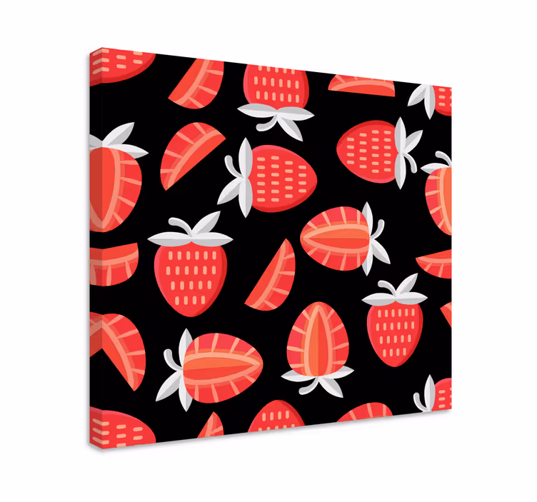 Leinwandbild obst erdbeer muster - TenStickers