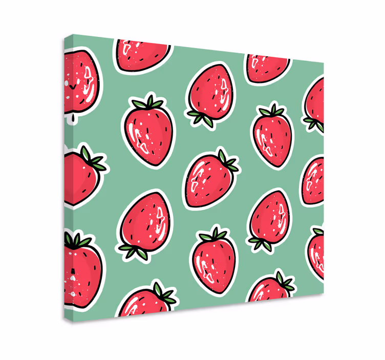 Leinwandbild obst erdbeerwiederholung - TenStickers