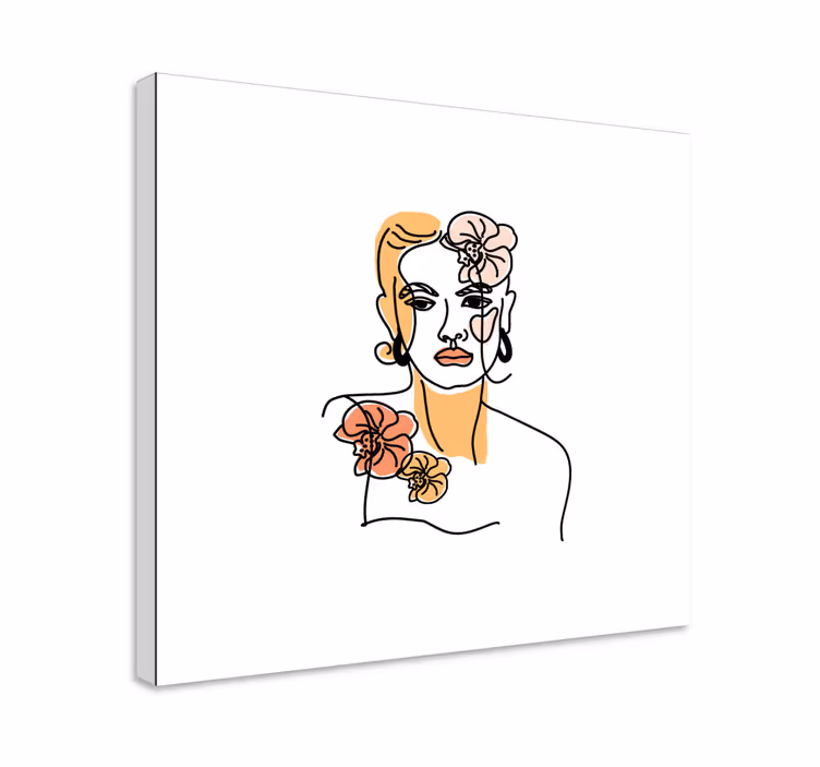 Kunst auf leinwand line art porträt - TenStickers