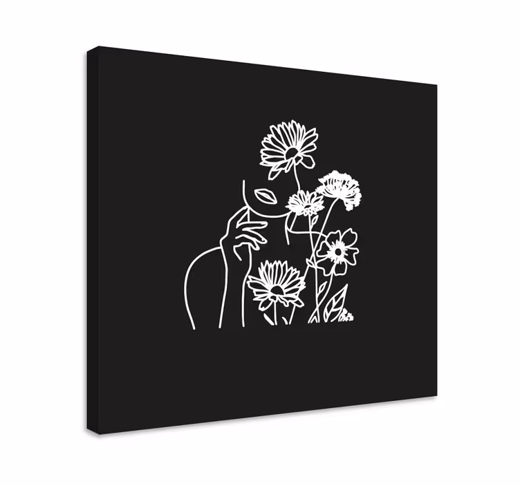 Leinwandbild minimalistische blumenlinie kunst - TenStickers