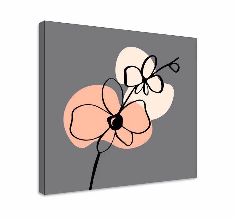 Leinwandbild mit abstrakten blumenformen - TenStickers