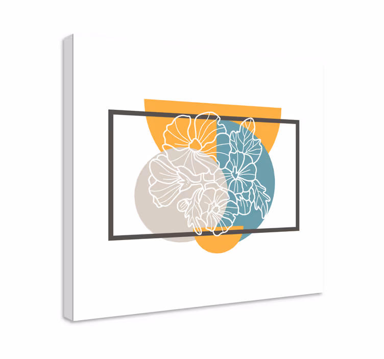 Leinwandbild botanische konturillustration - TenStickers