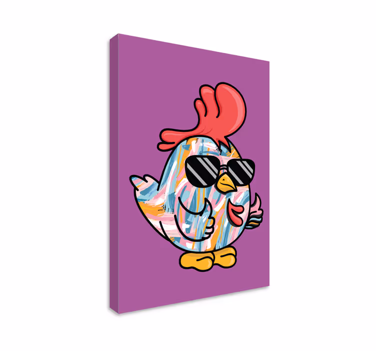 Leinwandbild Vogel Mehrfarbiges küken mit brille - TenStickers