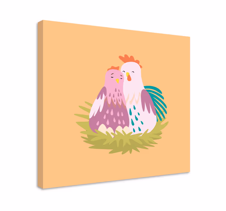 Wandbild tier paar von brütenden hühnern - TenStickers