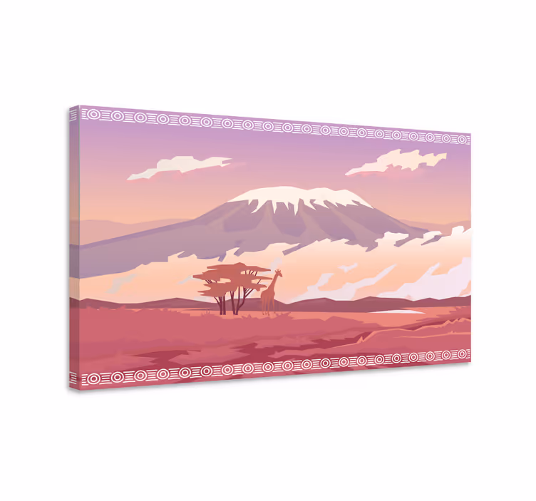 Wandbilder landschaft giraffe mit bergblick - TenStickers