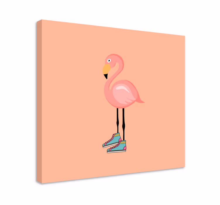 Leinwandbild vogel stilvoller flamingo skater - TenStickers