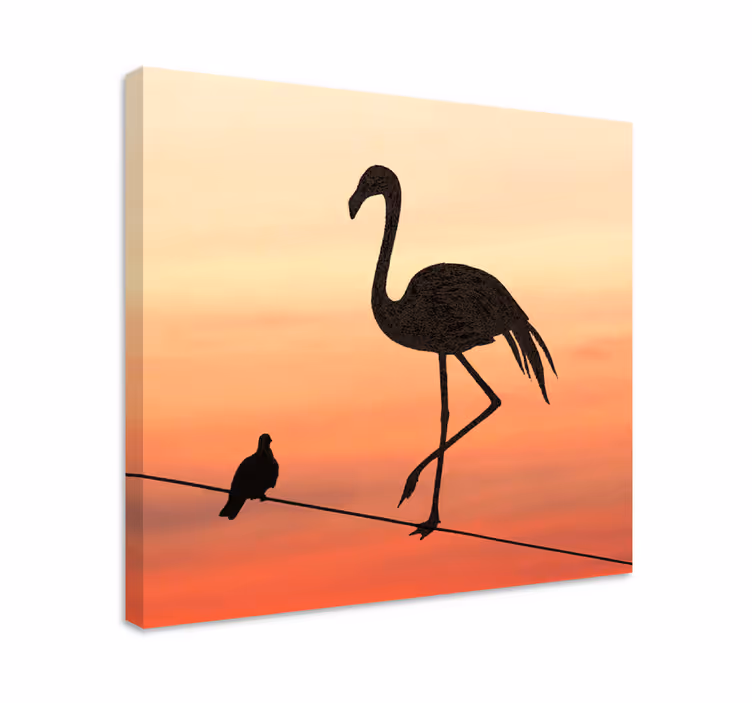 Leinwandbild Diele Flamingo- und vogeldesign - TenStickers