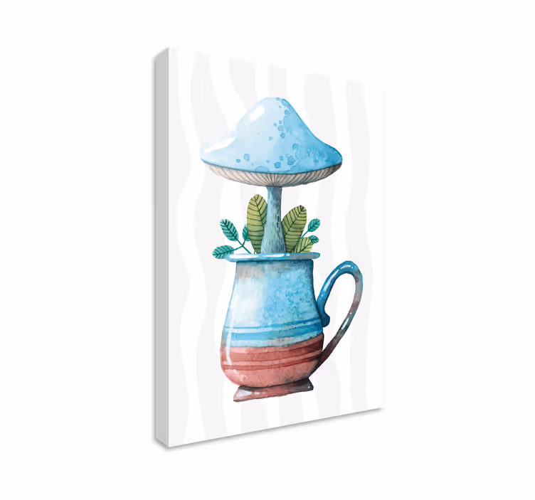 Leinwandbild pilz in der tasse - TenStickers