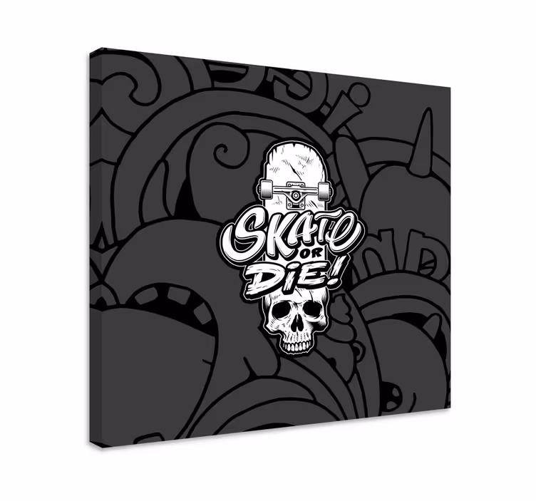 Leinwandbild sport mit skateboard totenkopf design - TenStickers