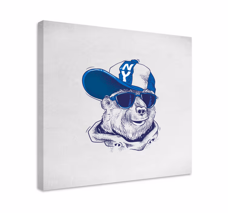 Wandbilder modern Blauer bär cartoon-graffiti - TenStickers