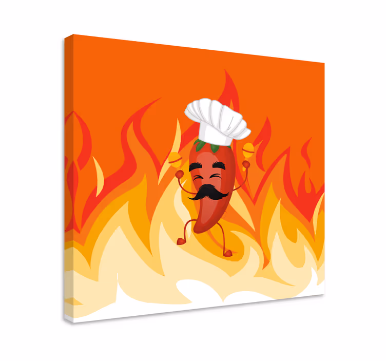 Wandbilder sprüche tanzender chili-koch - TenStickers