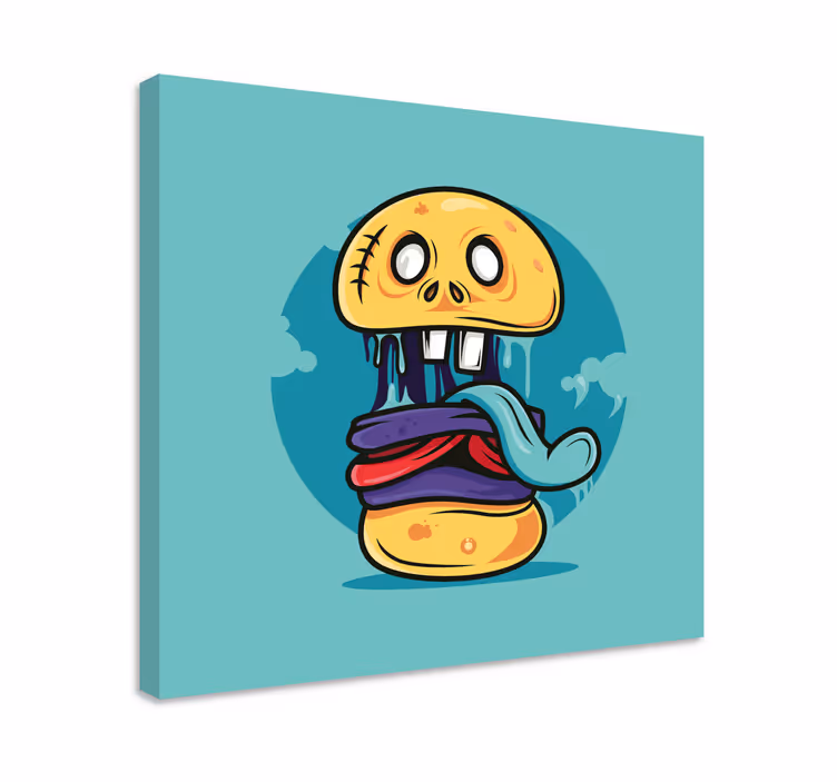 Wandbilder modern Zombie-burger-cartoon - TenStickers
