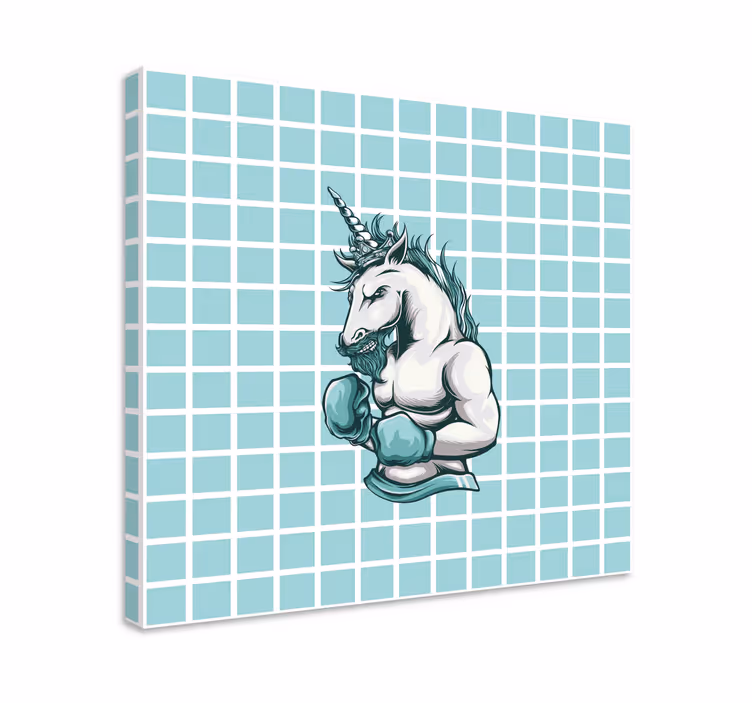 Leinwandbild superheld muskulöser einhorn champion - TenStickers