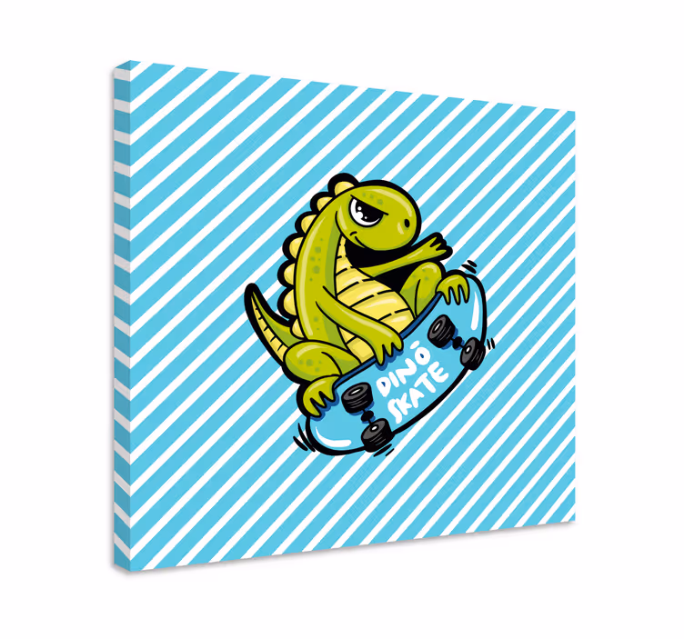 Dinosaurier wandbild skateboard spaß - TenStickers