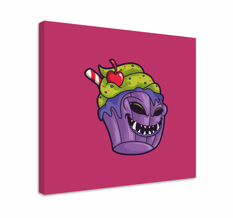 Wandbilder modern Zombie-cupcake-cartoon - TenStickers