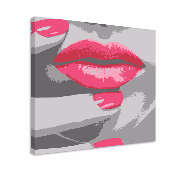 Wandbilder vintage pink lippen detail - TenStickers