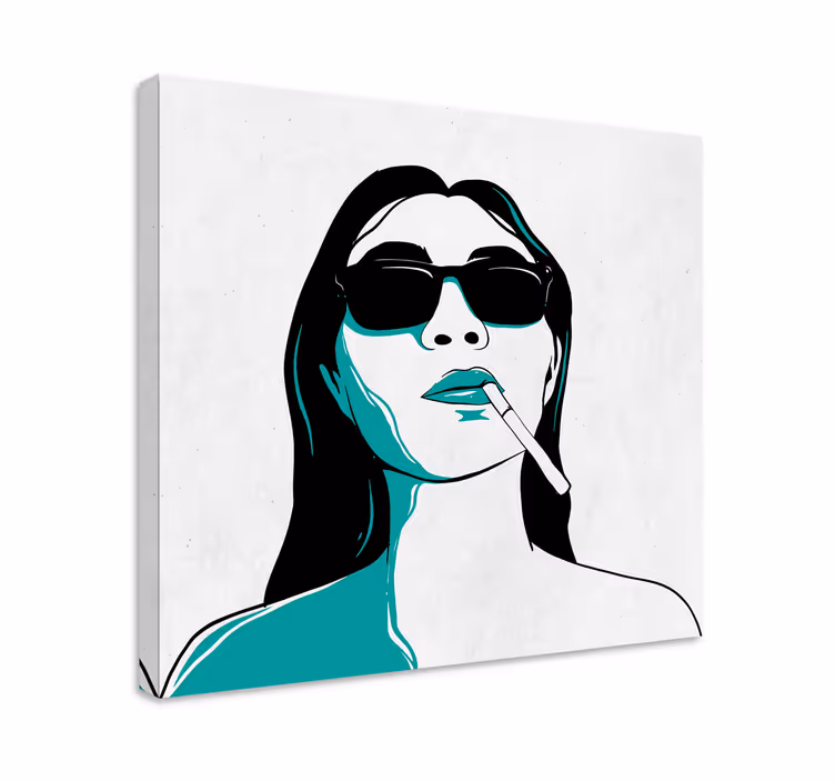 Wandbilder modern Frau gesicht rauchen - TenStickers