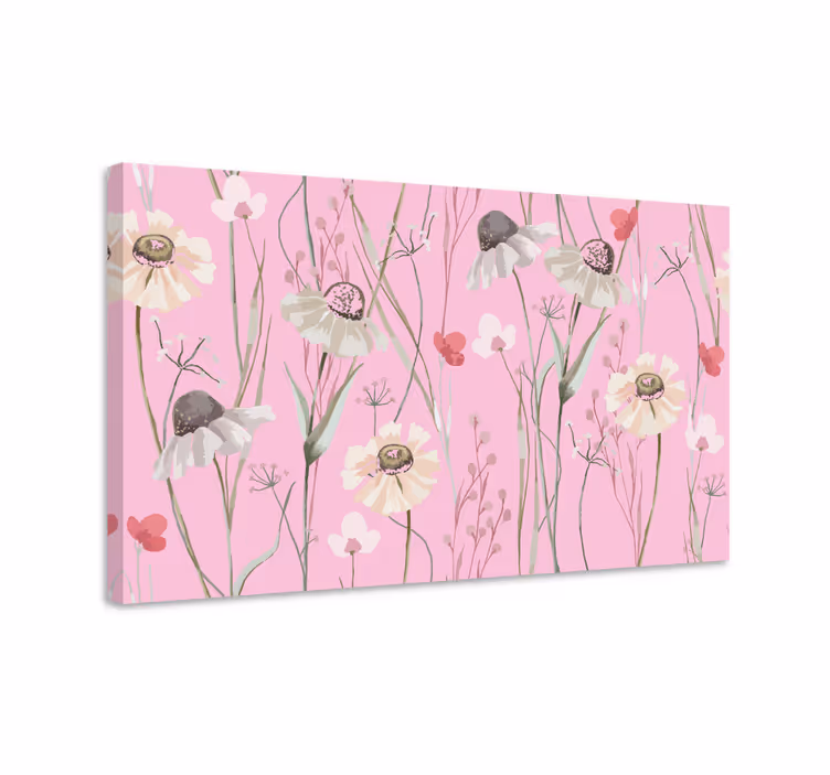 Leinwandbild Blume Rosa pastellfarben Muster - TenStickers