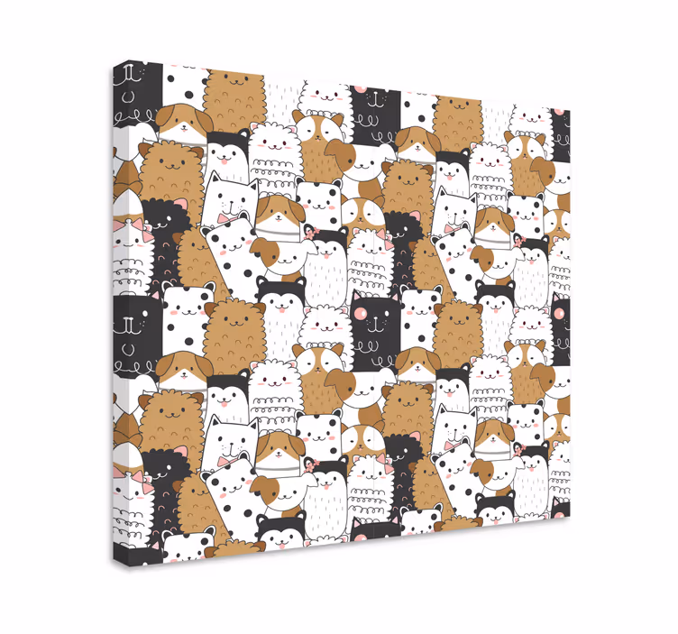 Wandbild tier mit niedlichen tiergesichtern - TenStickers
