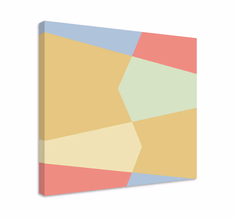 Wandbild Wohnzimmer Pastell geometrische farbblöcke - TenStickers