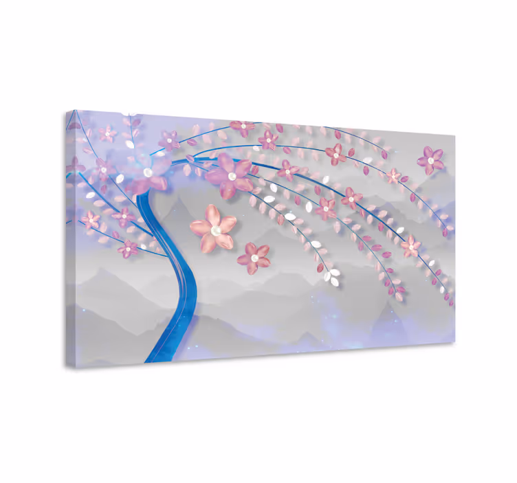 Leinwandbild sakura-blütenzweig - TenStickers