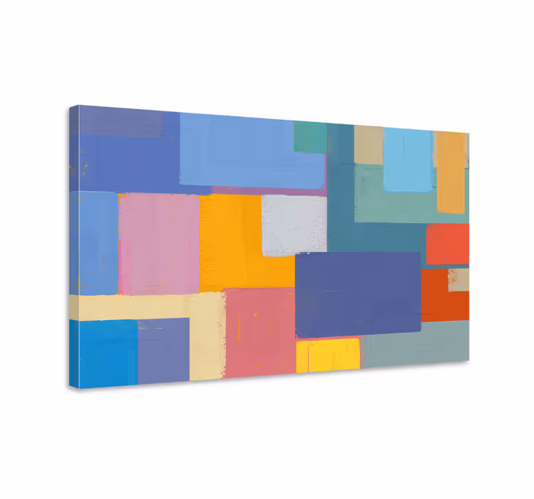Wandbild Schlafzimmer Abstrakte malerei bunte quadrate - TenStickers