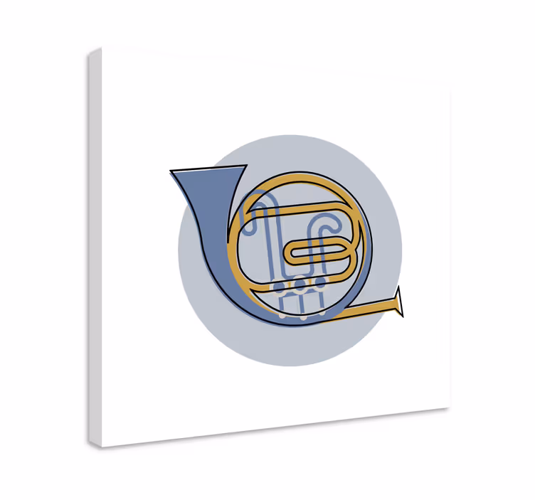Wandbild Musik Waldhorn strichzeichnungen Design - TenStickers