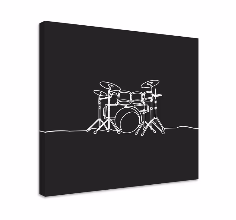 Wandbild musik trommelset umriss - TenStickers