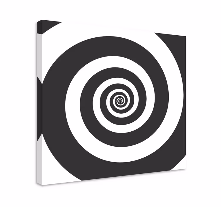 Kunst auf Leinwand Schwarz-weiße hypnotische retro-spirale - TenStickers