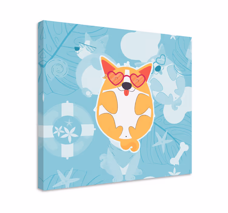 Wandbilder hunde entspannender charme-corgi - TenStickers