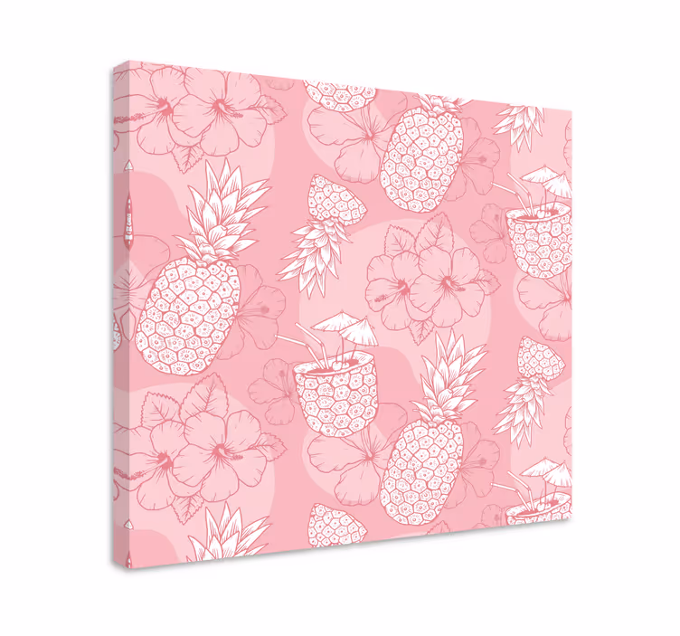Leinwandbild ananas hibiskus muster - TenStickers