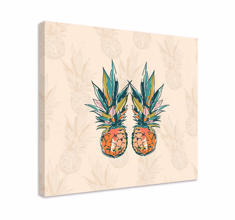 Leinwandbild obst tropical ananas duo - TenStickers
