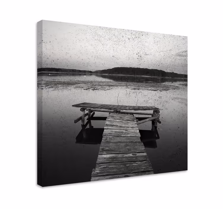 Wandbilder landschaft ruhiger seeufersteg - TenStickers