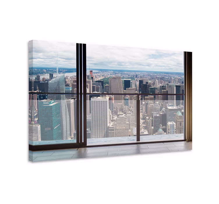 Leinwandbild Offene fenster ansichten nach manhattan - TenStickers