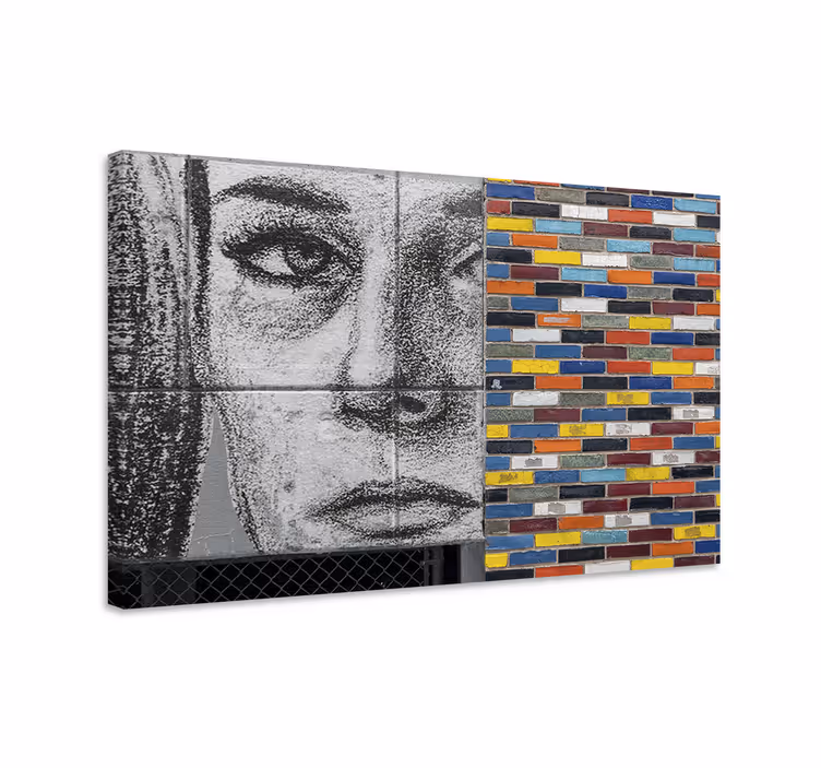 Wandbild Wohnzimmer Handgezeichnetes frauenportrait - TenStickers