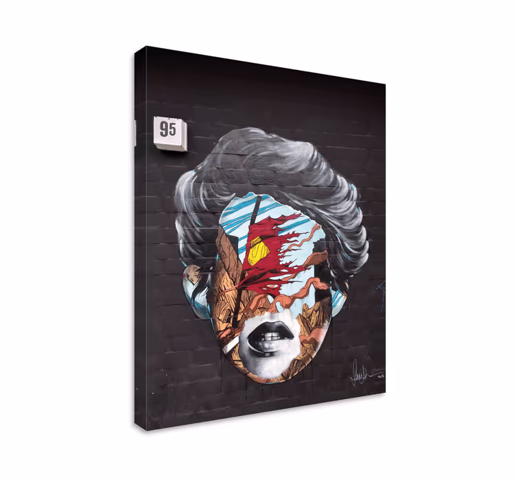 Kunst auf Leinwand abstrakte gesichtselemente - TenStickers