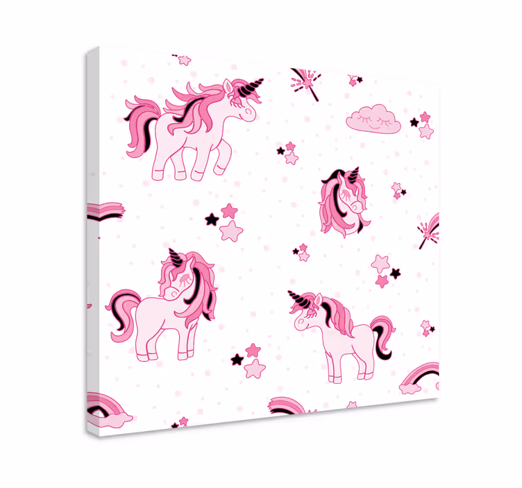 Einhorn wandbild mit niedlichen einhornmustern - TenStickers