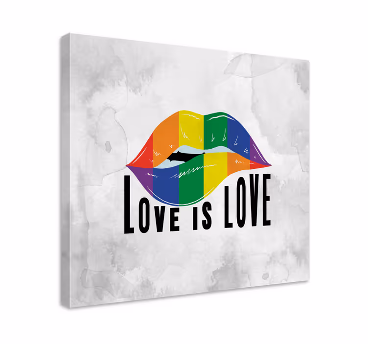 Wandbilder vintage regenbogen lippenumarmung - TenStickers