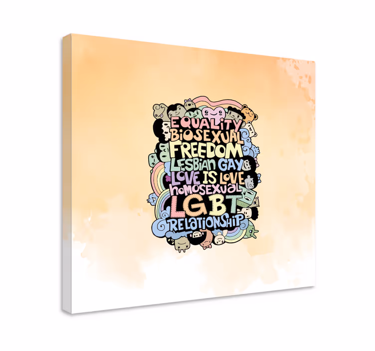 Leinwandbild für Zuhause Handzeichnungsnamen von lgbt - TenStickers