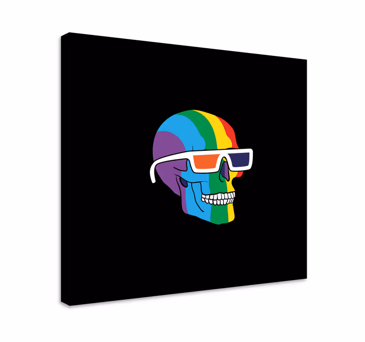 Leinwandbild obst regenbogen schädel brille - TenStickers