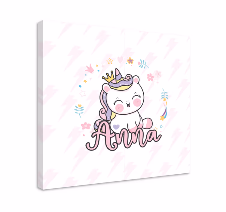 Leinwandbild personalisiert Hübsches baby-einhorn - TenStickers