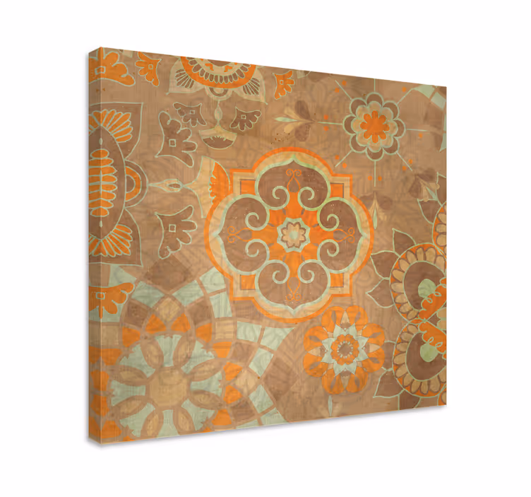 Leinwandbild oriental mit aufwendigen botanischen motiven - TenStickers