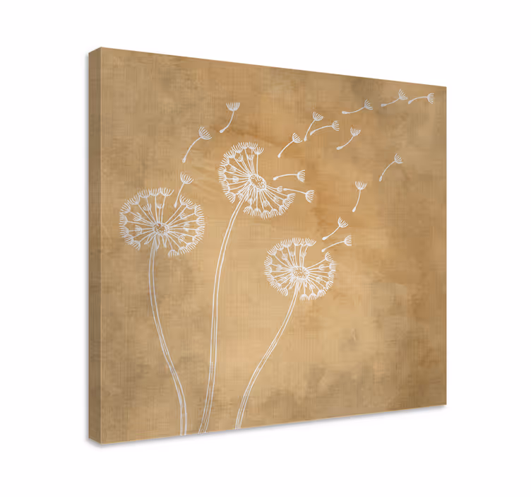 Leinwandbild Blume Löwenzahn mit und ohne blütenblätter - TenStickers