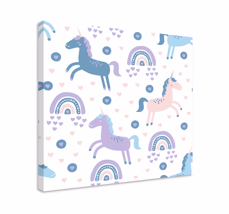 Hirsch bild leinwand mit verspielten einhornmustern - TenStickers